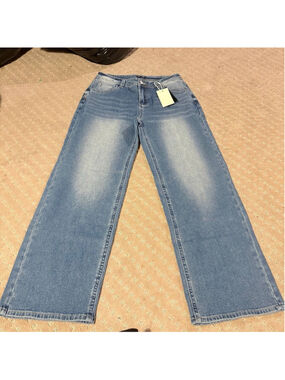 Flamingals Wide Leg Stretchy Denim Jeans Size L